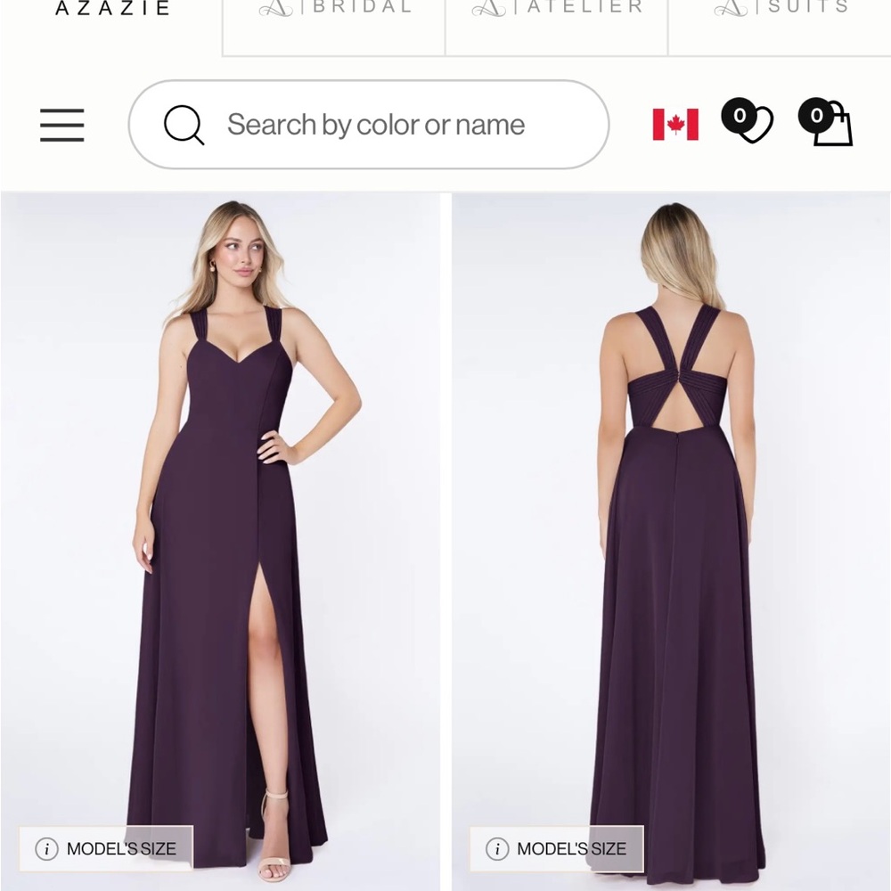 Azazie Deep Purple Backless Dress - Jane